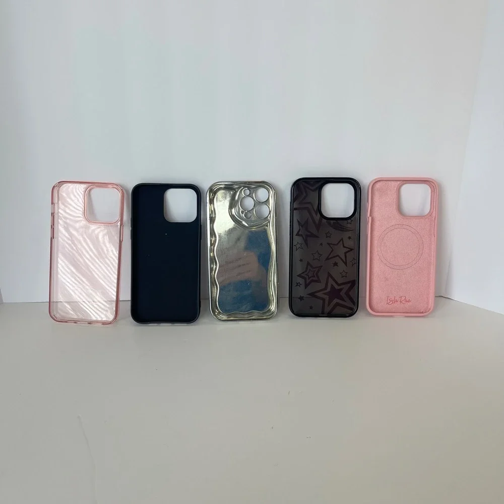 iPhone 14 pro max Cases Batman Coraline Rumdey Isla Rae Pink Silver Stars Bundle